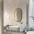 thumbnail image 4 of ANGELES HOME 20" x 32" Oval Bathroom Vanity Mirror, Wall Mounted Bathroom Mirror, Aluminum Wall Mirror for Bathroom, Copper Free Glass Vanity Framed Mirror, Matte Black, 4 of 9
