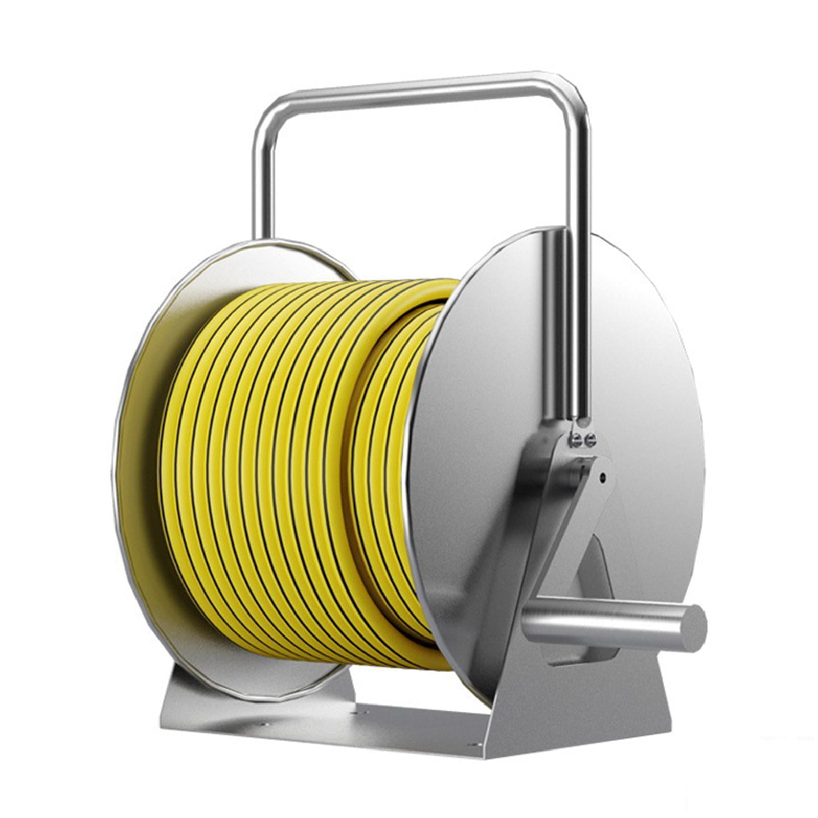 MAGIDEAL Water Hose Storage Rack Garden Hose Reel Stand Accessories Stainless Steel Heavy