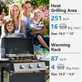 thumbnail image 3 of Segmart 3 Burner BBQ Propane Gas Grill, Stainless Steel 25,650 BTU Patio Garden Barbecue Grill with Side Tables, Bottle Opener & Thermometer, Perfect for Camping, Outdoor Cooking, 3 of 8