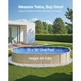 thumbnail image 3 of VEVOR Oval Pool Liner 15x30ft Overlap Style Pool Liner 54in Wall Height Durable, 3 of 9
