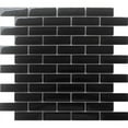 thumbnail image 2 of Apollo Tile 5 Pack 11.9-in x 11.9-in Black Rectangular Glossy Finished Glass Mosaic Wall and Floor Tile (4.92 sq ft/case), 2 of 2