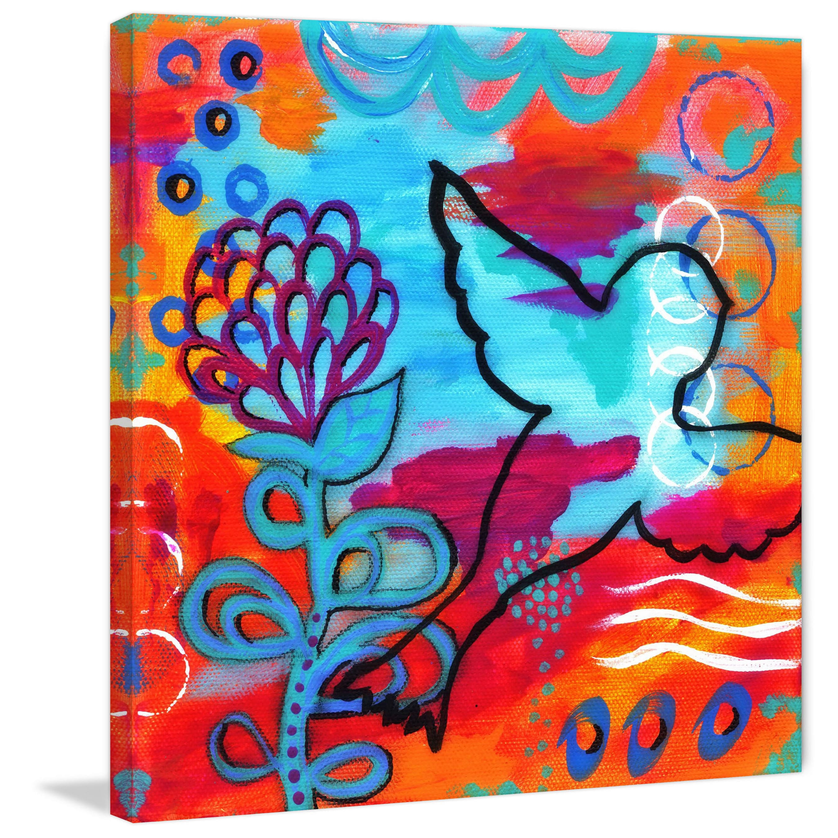 Marmont Hill "Bird Outline" by Jill Lambert Painting Print on Wrapped Canvas