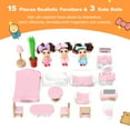 thumbnail image 3 of Infans Wooden Dollhouse 3-Story Pretend Playset W/ Furniture&Doll Gift for Age 3+ Year, 3 of 6
