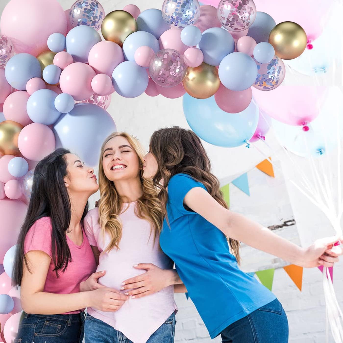 lobida Balloon Garland Arch Kit Gender Reveal Party Decoration, Latex, Pink and Blue