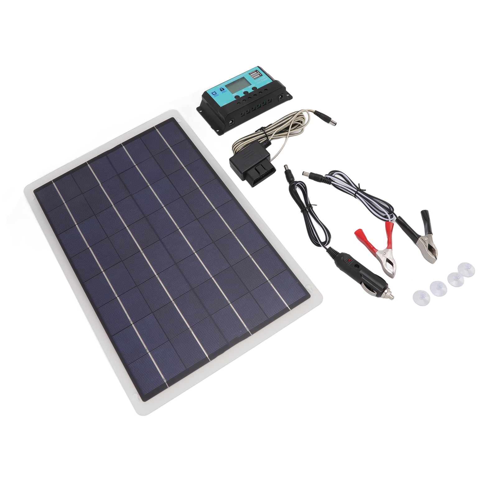 Solar Panel Battery Kit, Dual USB Monocrystalline Silicon Solar Panel