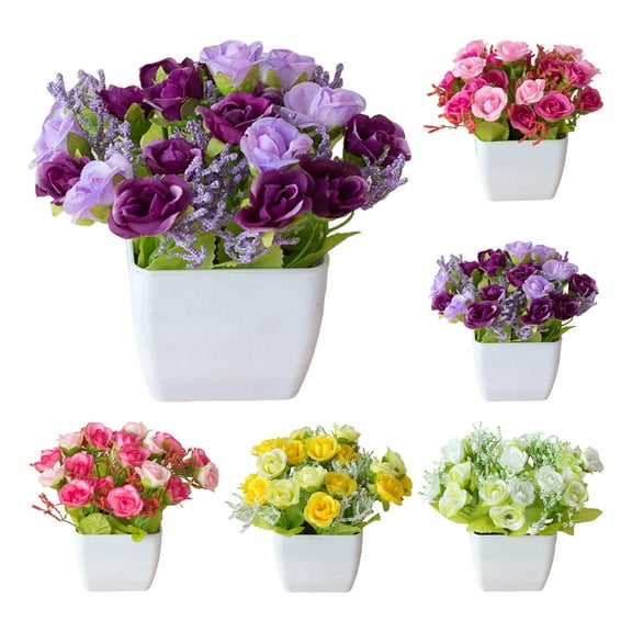 Limei 1 Pack Artificial Bonsai Realistic Free Fake Potted Plant Home Decor