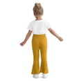 thumbnail image 4 of Actgleam Infant Baby Girls Flare Pants Ribbed Ruffle Bell Bottom Pants for Girl Trousers,Yellow,1-2Years, 4 of 9