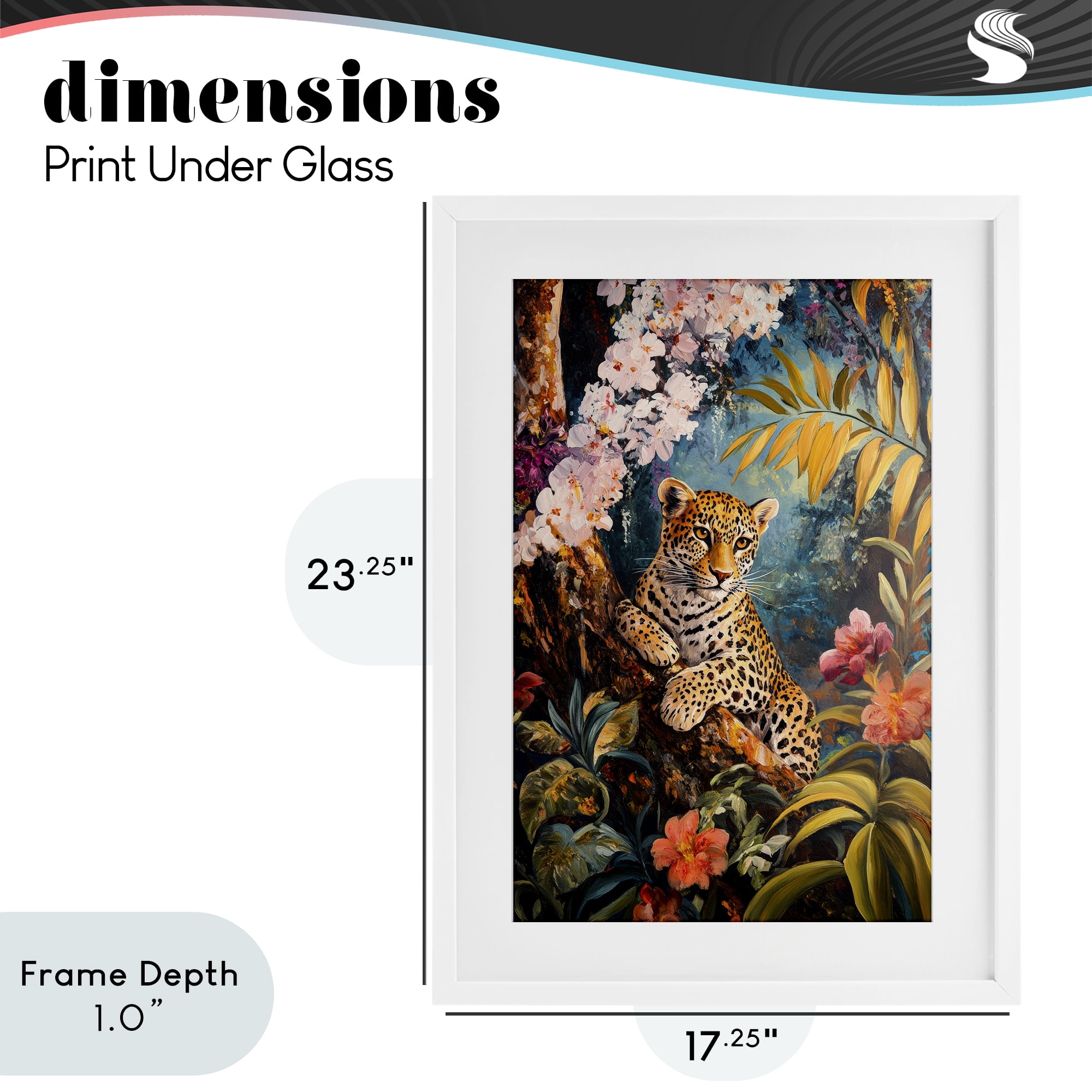 Stupell Industries On The Wild Side Botanicals White Framed Print Under Glass, design by Petal Prints Design