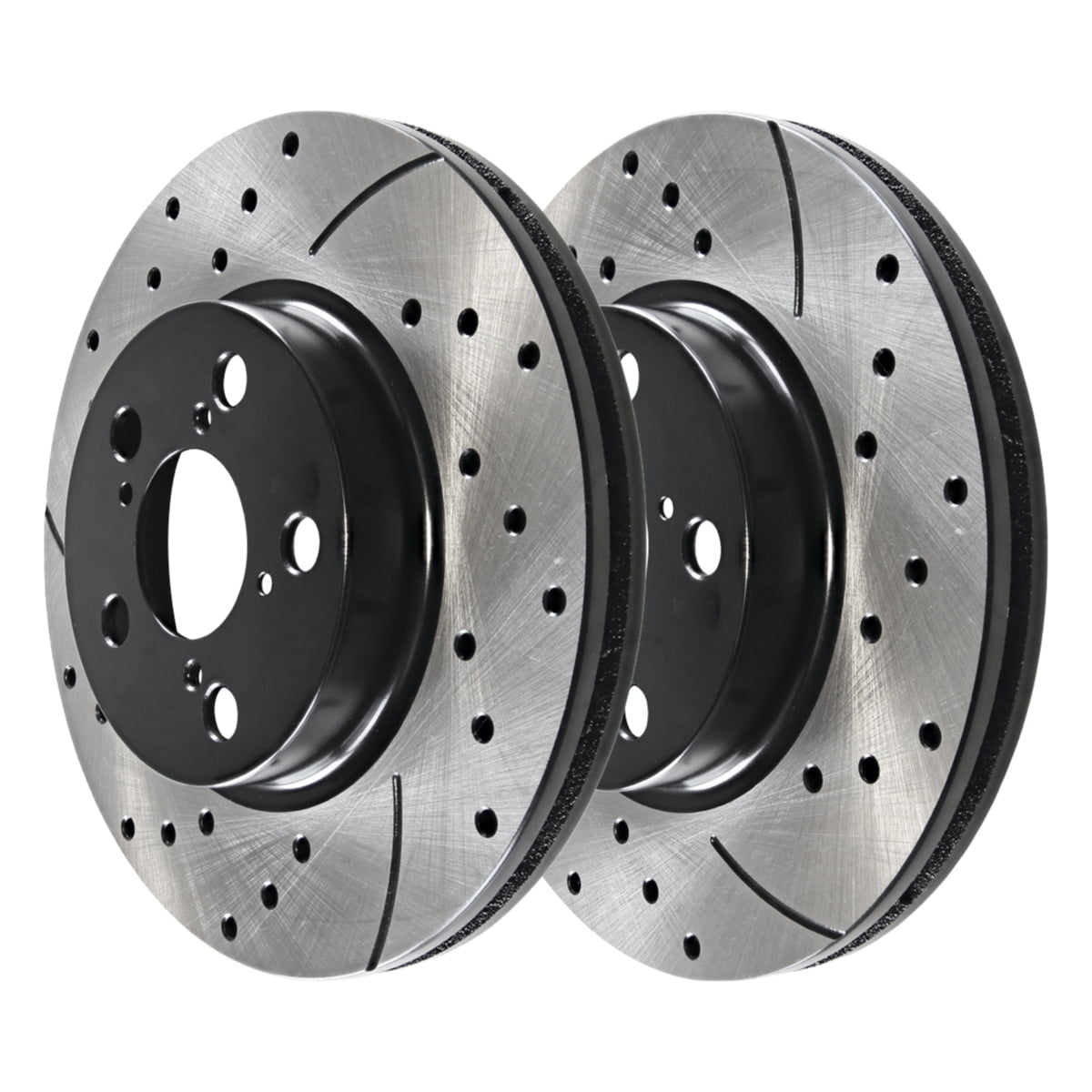 AutoShack PR41371DSZPR Pair of 2 Rear Driver and Passenger Side Drilled and Slotted Disc Brake Rotors Replacement for 2005 2006 2007 2008 2009 2010 Honda Odyssey 