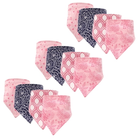 Hudson Baby Boy and Girl Bandana Bib 12 Pack Modern Floral