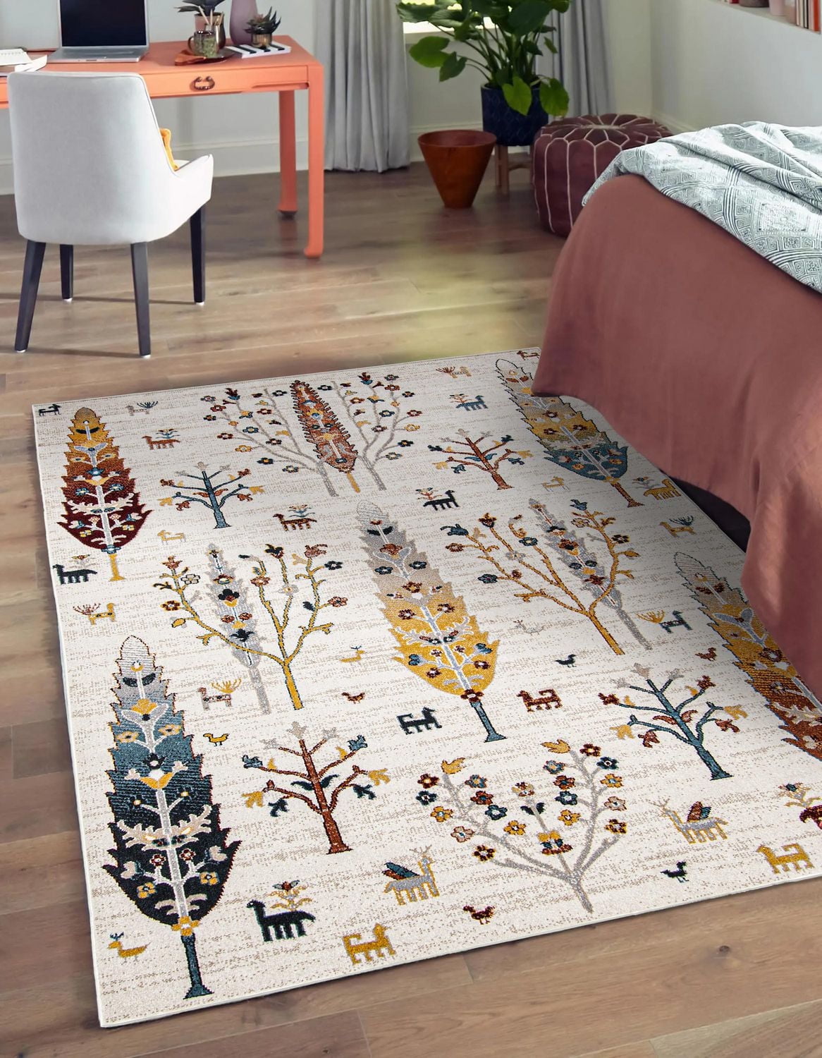 ECARPET Washable Boho Chic Area Rug for Bedroom, Living Room