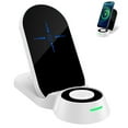 thumbnail image 2 of 3 in 1 Foldable Wireless Charging Station, Compatible with Mobile Phone/Apple Watch/Bluetooth Headset Multi-Functional 15W QI Wireless Fast Charger, 2 of 9