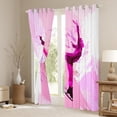 thumbnail image 4 of Feelyou Teens Skating Athlete Black Out Curtains, Pink Art Watercolor Curtains Pack of 2 (42x63 Each), Eat Sleep Ice Skates Bedroom Curtains, Living Room Curtains Decor, 4 of 7