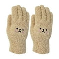 thumbnail image 2 of Jinhomg Women's Cute Winter Gloves Thick Warm Sherpa Fleece Gloves Windproof Comfy Full Fingers Outdoor Gloves 2025 Ladies Cold Weather Gifts Sales Today Clearance Khaki Free Size, 2 of 5