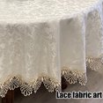 thumbnail image 3 of Mantel bordado con encaje Mantel estilo granja decorado con flecos, 3 of 5