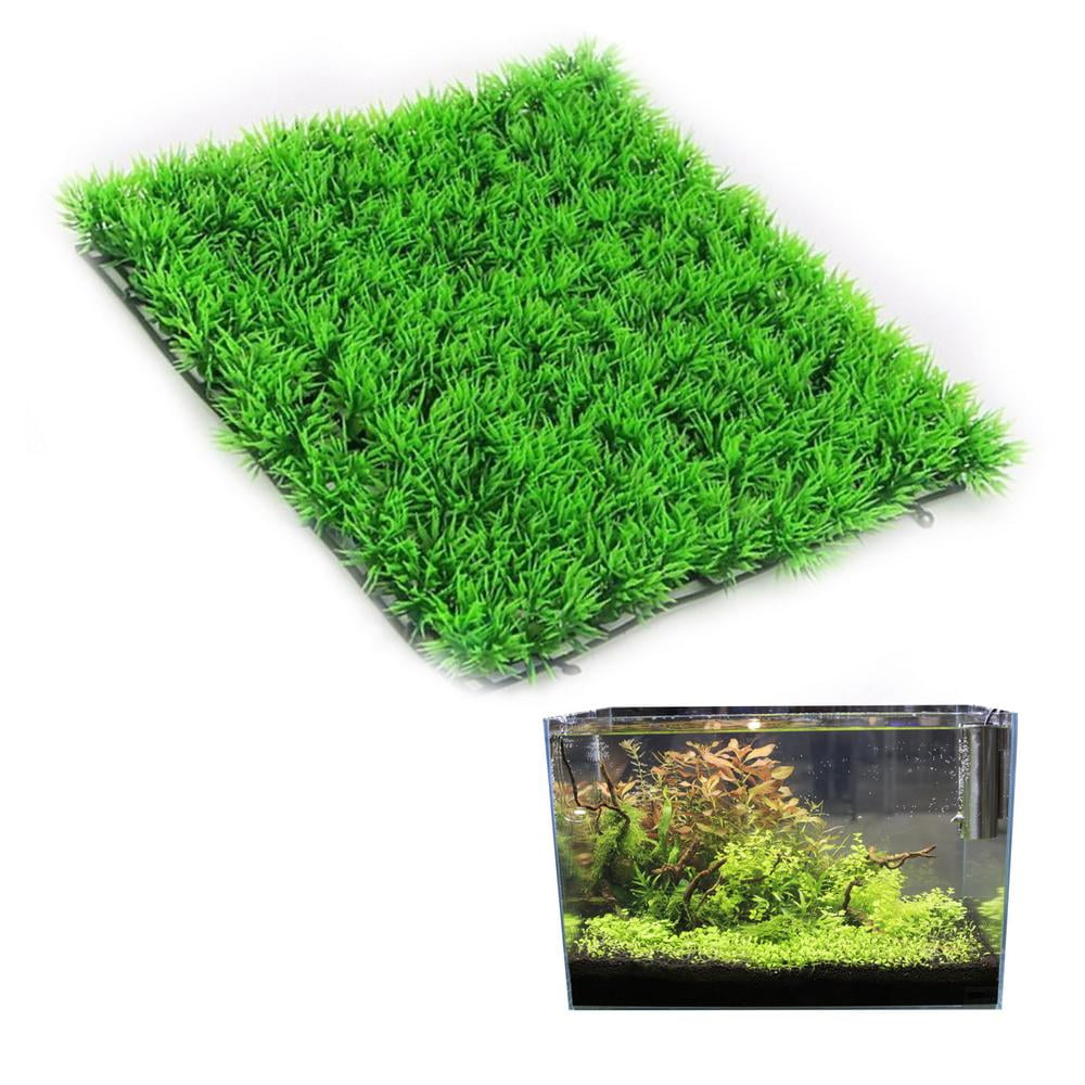 25 x 25cm Plastic Aquarium Fish Tank Green Artificial Grass Lawn Landscape Decoration Accessories Ornament