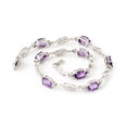 thumbnail image 4 of Galaxy Gold 14K Solid Gold 2.96 Carat Natural Diamond & Amethyst Tennis Bracelet for Women - White Gold Fine Jewelry, 4 of 6