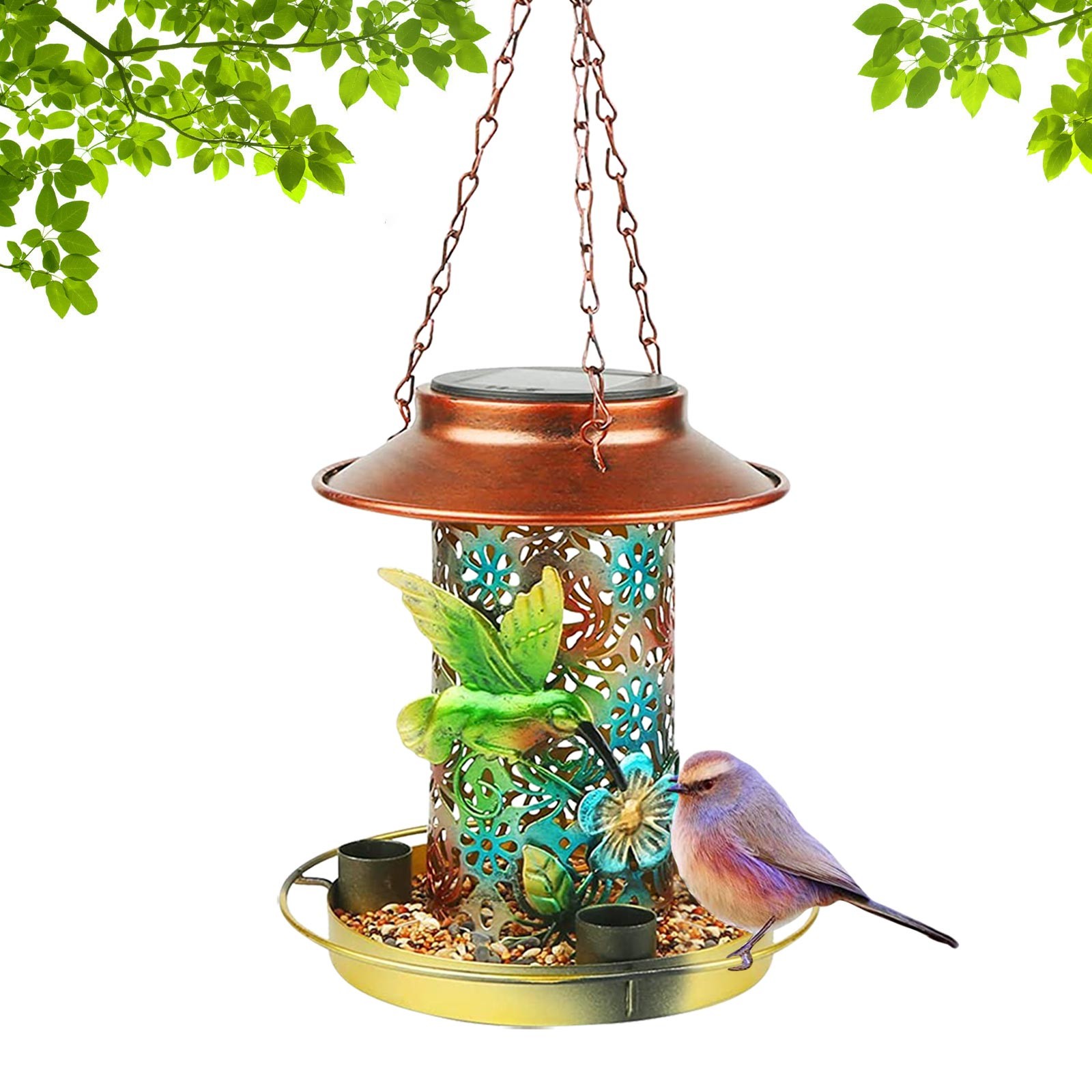 〖TOTO〗Garden Bird Feeders Metal Solar Wild Feedersgifts Bird Feeder For Outdoors Hunging