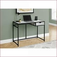 thumbnail image 2 of Desks, 42” Modern Computer Desk with Storage Drawer, White Marble-Look & Black Metal | White | MDF, 2 of 6
