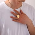 thumbnail image 3 of Initial A-Z Necklace for Men,Stainless Steel Square Letter Pendant Chain for Mens, 20+2 Inch, 3 of 6