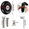 thumbnail image 2 of Ensemble de Roues de Remplacement 2 Pcs pour Rouleaux à Bagages, 7024 mm, Noir, 2 of 5