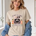 thumbnail image 3 of Jollimate Just a Girl Who Loves Raccoons T-Shirt, Cute Floral Coquette Bow Graphic Tee, Women's Shirt, 3 of 6