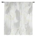 thumbnail image 2 of Grey Ombre Marble Semi Sheer Curtains Drapes for Living Room, Bedroom, French Doors Window 63 Inches Long, Yellow Modern Geometric Abstract Art Rod Pocket Chiffon Curtain Drapery Voile Drape Panel, 2 of 6