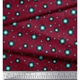 thumbnail image 2 of Soimoi Tissu Crêpe polyester Rouge à Pois Brillants au Mètre 42 Pouces de Large, 2 of 3