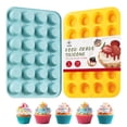 thumbnail image 1 of Mini molde para magdalenas VRUIFA de silicona, 24 tazas, libre de BPA, apto para lavavajillas, 1 of 8