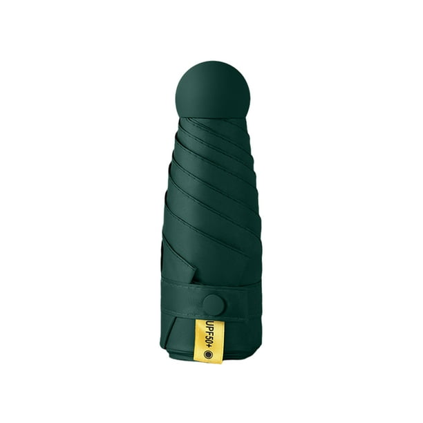 Paraguas lluvioso Mini Bewildely Plegable Ligero Multicolor Verde oscuro