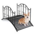 thumbnail image 1 of Gymax 3.9 ft Garden Metal Bridge Outdoor Arched Bridge w/Dual Patterned Side Rails, 1 of 10