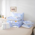 thumbnail image 4 of Erosebridal Blue Unicorn Bed in a Bag Full size,Cartoon Stars Bed Set,Magical Horse Bedding Full Size,Ultra Soft Teenager Bedroom Decor,Reversible,7pcs, 4 of 6