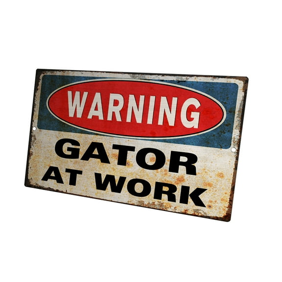 KuzmarK Yard Lawn Fence Sign - Warning Florida Gator At Work