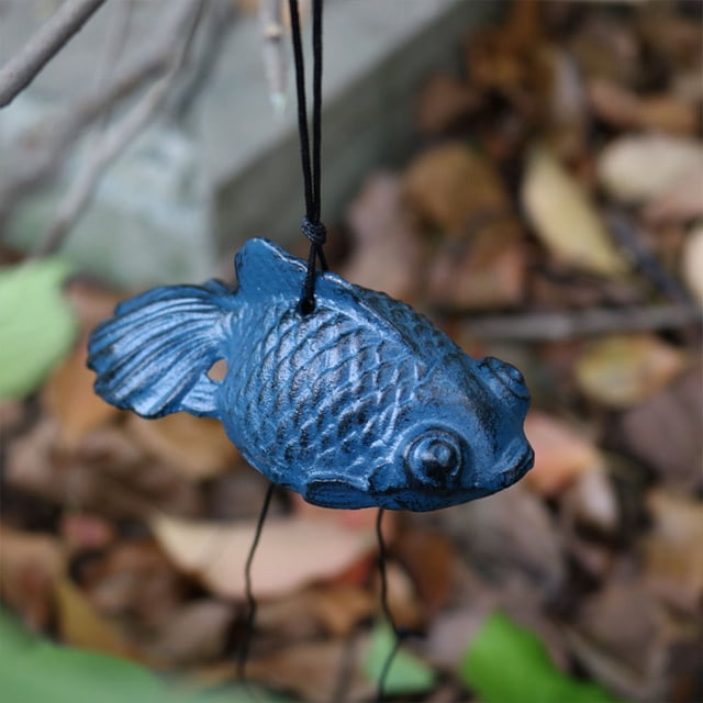 CRILSTYLEO Colgante De Hierro Con Campana De Peces Para Interiores Y Exteriores