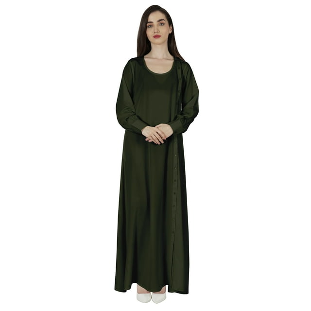 Bimba Robe de Prière Islamique pour Femmes avec Manches à Revers Hijab Abaya Traditionnelle Musulmane Robes