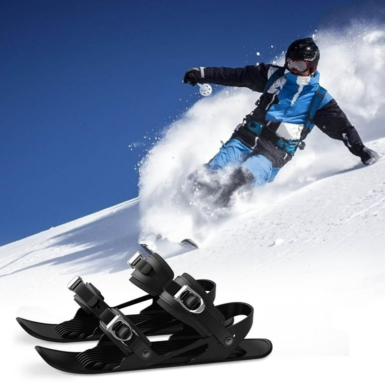 Baofu Mini Short Ski Skates, Upgraded Skiboards Attach to Skis Boots,  Snowboard Boots or Winter Shoes, Fit into Your Backpack 