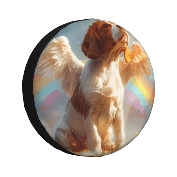 Balery Rainbow English Cocker Spaniel Cubiertas para Neumáticos - Protector Resistente para Neumáticos de Camioneta, SUV, Remolque, Camper y RV-16 inch