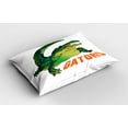 thumbnail image 2 of Ambesonne Savannah Pillow Sham 2 Pack, Wild Alligator Crocodile, 30"x20", Orange White Green, 2 of 3