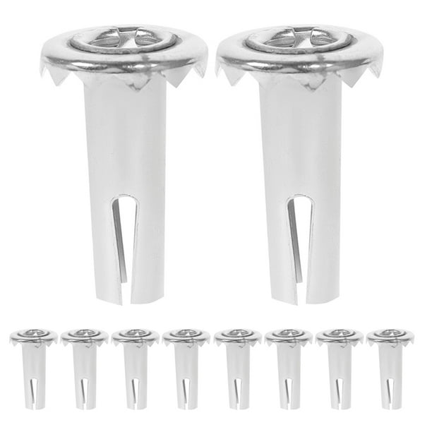 10 piezas de insertos de tuerca de casquillo giratorio de varilla larga con tapa de metal duradero para madera, insertos de tuerca para maderas duras, insertos de tornillo, insertos roscados