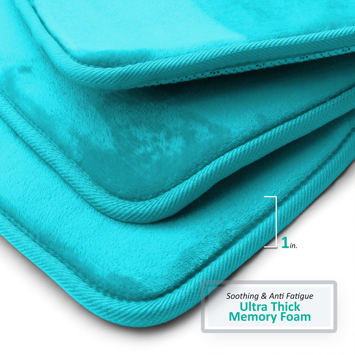 SSyao 3PC Bathroom Rug Memory Foam Bath Mat Set - Small Large and Contour Bath Rugs,Teal