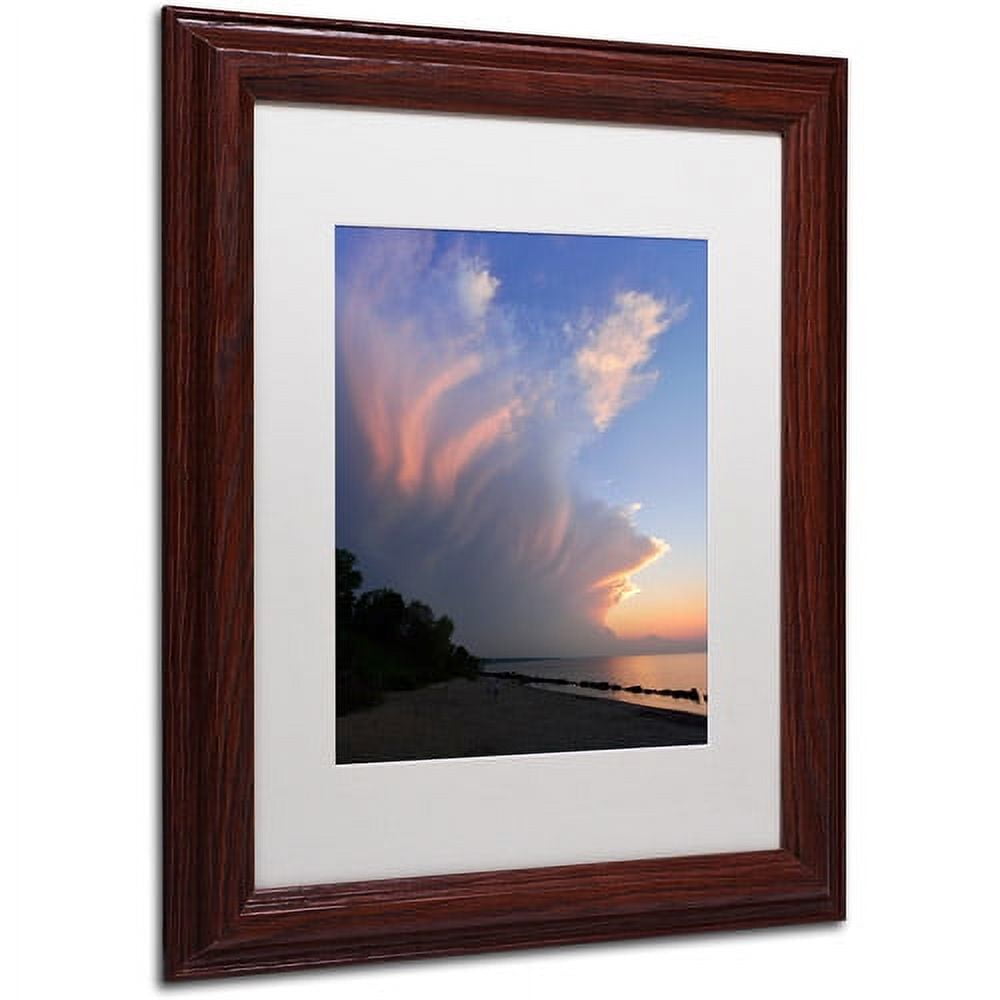 Trademark Fine Art "Developing Sunset Storm" Canvas Art by Kurt Shaffer White Matte, Wood Frame