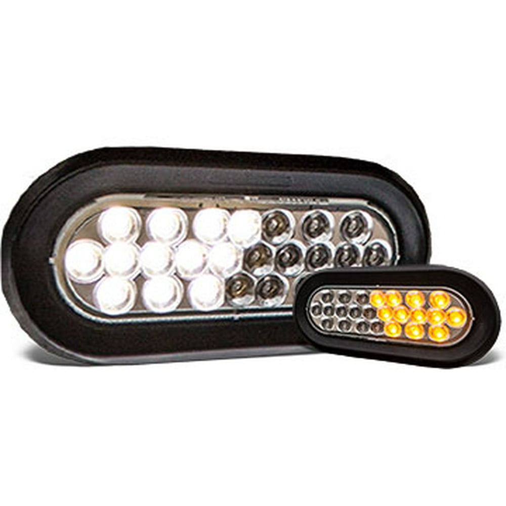 Buyers SL66AC 61/2" Oval Amber/Clear Emergency LED Strobe Light Multi