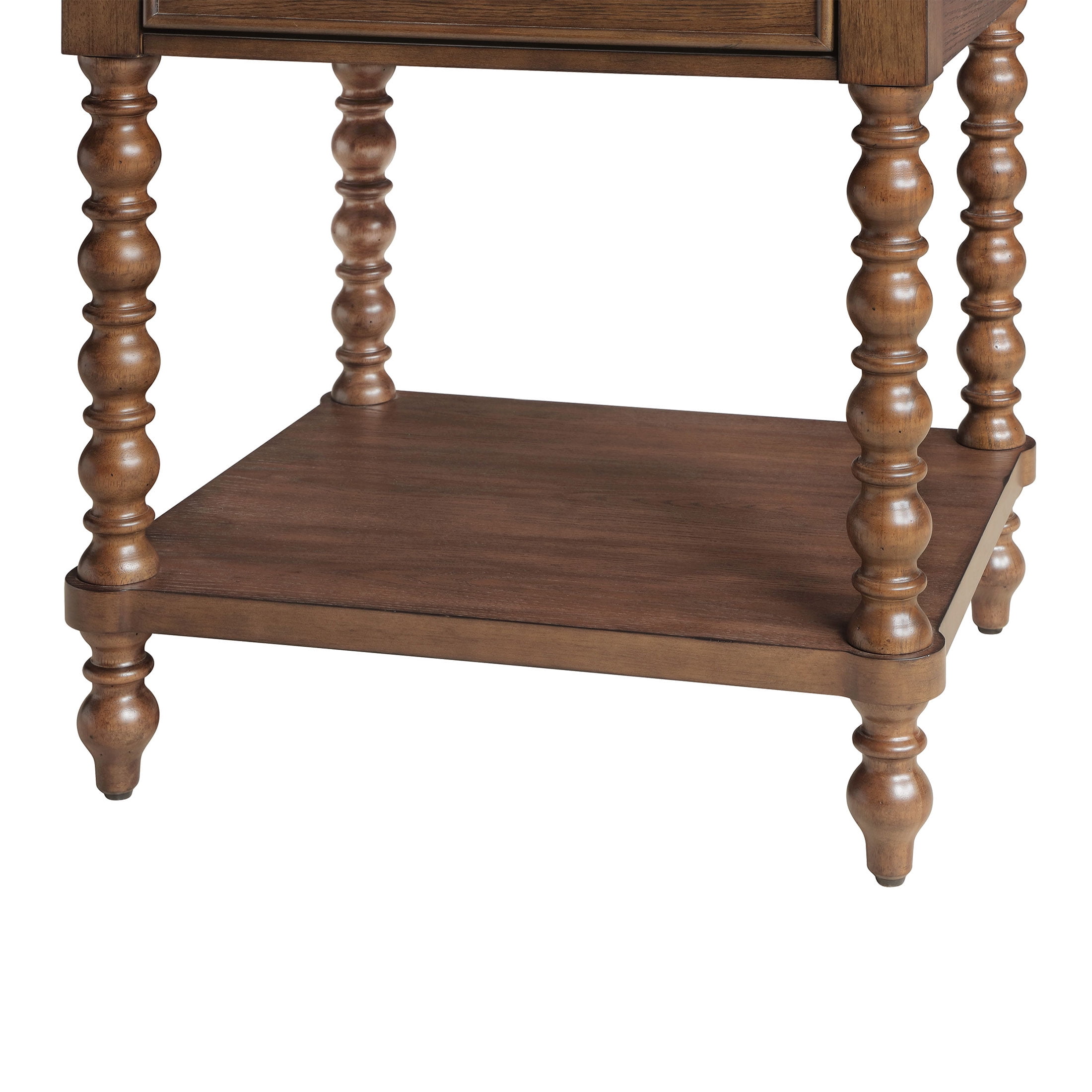 Pioneer Woman Harper Spindle Nightstand with USB Charging Ports, Homestead Brown