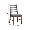 thumbnail image 4 of Gzxs Dining Chairs Set of 2, Mid-Century Modern Wooden Armless Side Chairs w/ Dark Gray Linen Upholstered Seat Cushion - Walnut, 4 of 8