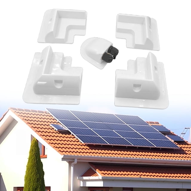 Kit de soporte de soporte de panel solar Kit de montaje del panel solar techo de techo fácil de instalación con caja de unión para RVS de tejados 5pcs