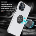 thumbnail image 3 of Case for iPhone 12 Pro Max, [Built-in Camera Cover] Military Shockproof Phone Case Cover with Embedded Metal Ring Stand Kickstand [Support Magnetic Car Holder] for iPhone 12 6.7'', Silver, 3 of 13