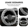 thumbnail image 4 of Fluffy Car Steering Wheel Cover, 15 Inches Anti-Slip Round Fuzzy Winter Steering Wheel Protector, Soft Warm Plush Steering Wheel Cover for Women Girls, Car Accessories (Gray, D-Shaped), 4 of 9