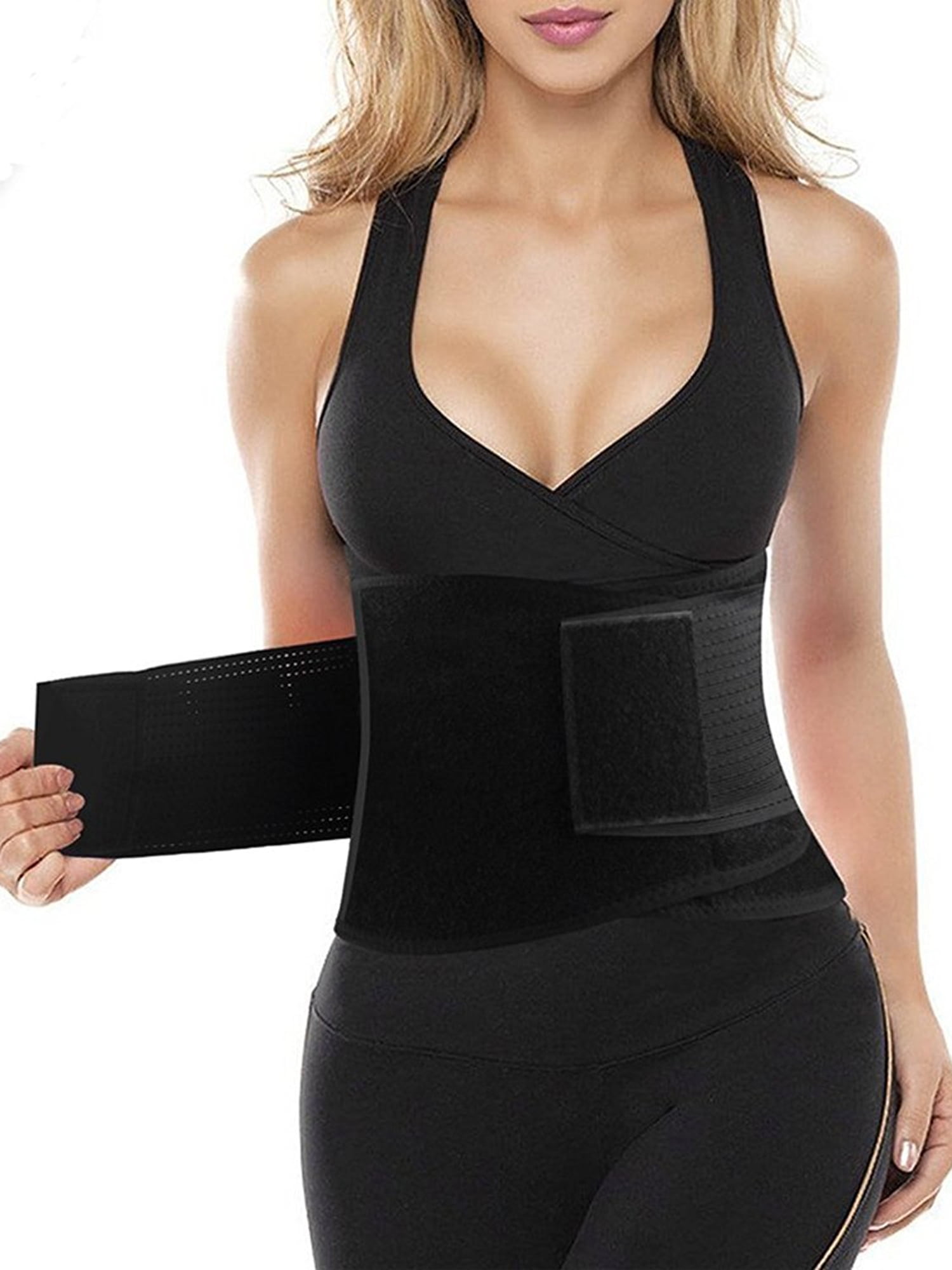 SAYFUT Womens Firm Control Shapewear Hourglass Slimming Sports Belt Body  Shaper Back Support Fitness Waist Trainer Black M-XL 