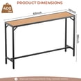 thumbnail image 3 of Pirecart Patio Bar Table, 63" Outdoor Bar Table with HDPE Top, Adjustable Foot, E-Coating & Hammer-Finish Frame, Counter Height Table for All Weather, Yellow Teak, 3 of 10