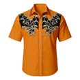 thumbnail image 5 of LIIPEE Western Cowboy Floral Graphic Shirt For Men Short Sleeve Turn Down Collar Button Up Shirts Male Comfortable Breathable Tops,S, 5 of 5